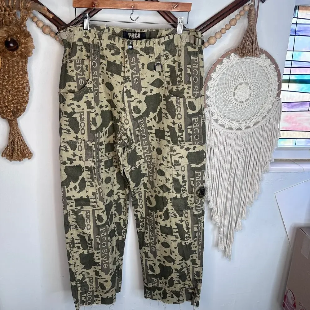 Vintage Y2K Paco Jeans Logo Cargo Baggy Pants